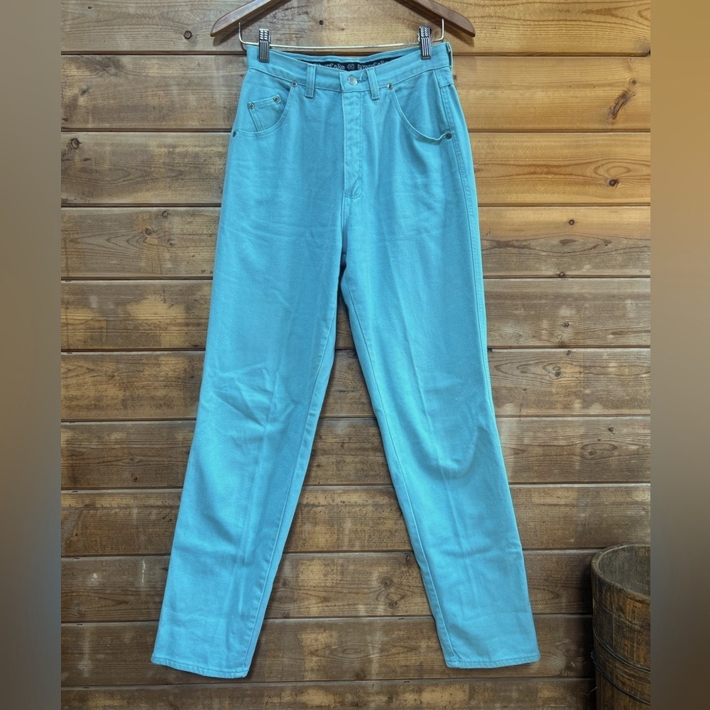 Wrangler Silverlake Vintage Super High Waist Denim Jeans Teal Size 26